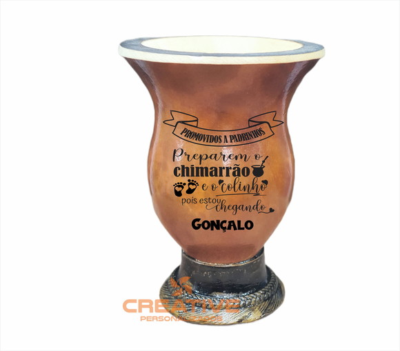 Cuia chimarrão pé tradicional empresa dinos padrinhos