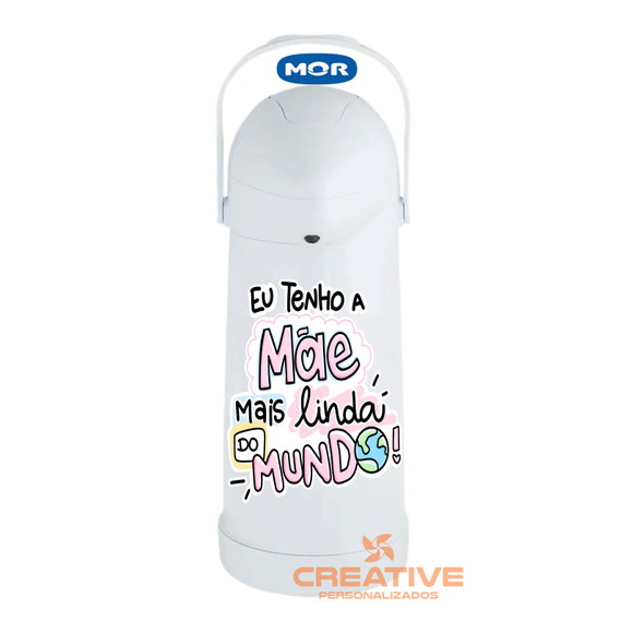 Garrafa Térmica Pressão Estampada 1 Litro Dia das mães