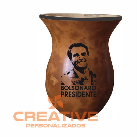 Cuia Bago de Touro de Porongo Chimarrão Bolsorano Presidente