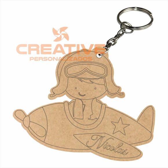 Chaveiro Infantil personalizado Menino Aviador