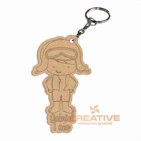 Chaveiro Infantil personalizado Menino Aviador