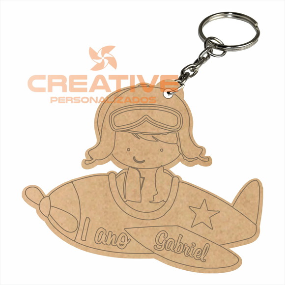 Chaveiro Infantil personalizado Menino Aviador