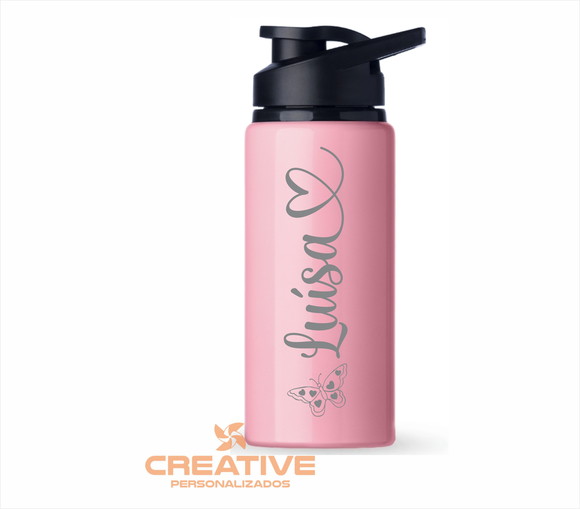 Squeeze Alumínio 600ml Personalizada Com Seu Nome