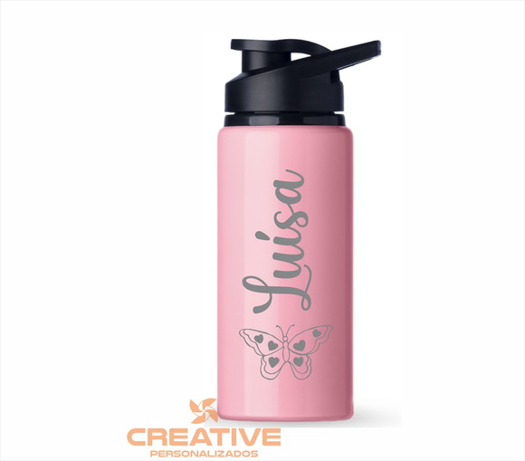 Squeeze Alumínio 600ml Personalizada Com Seu Nome