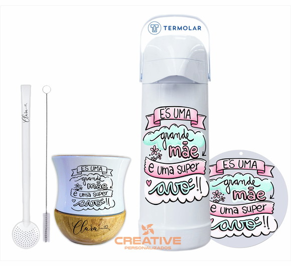 kit chimarrão mate dia das mães 4 peças