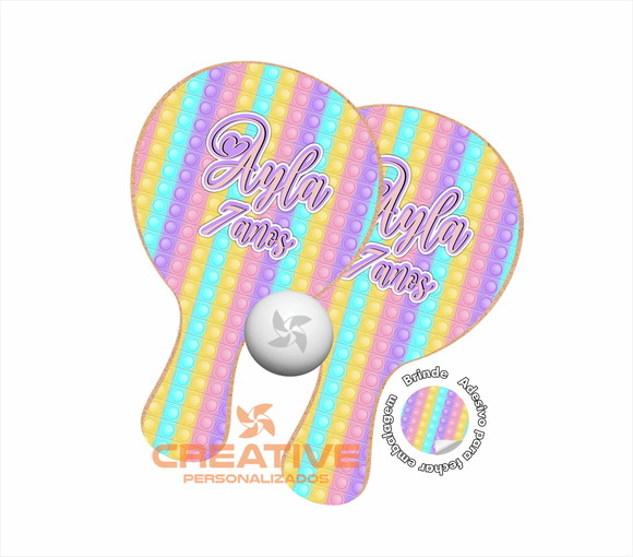 Kit Raquetes Ping Pong - Pop It