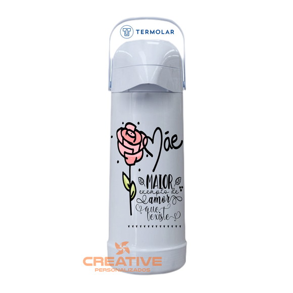GARRAFA TÉRMICA TERMOLAR BRANCA - 1L DIA DAS MÃES