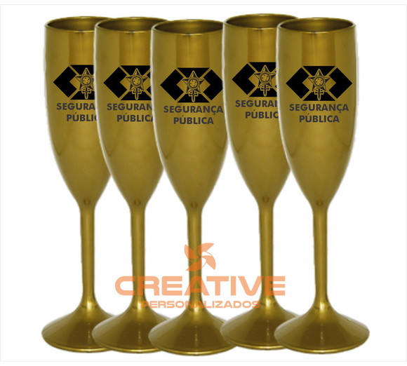 Taça de Champanhe formatura - segurança pública - 10 unid