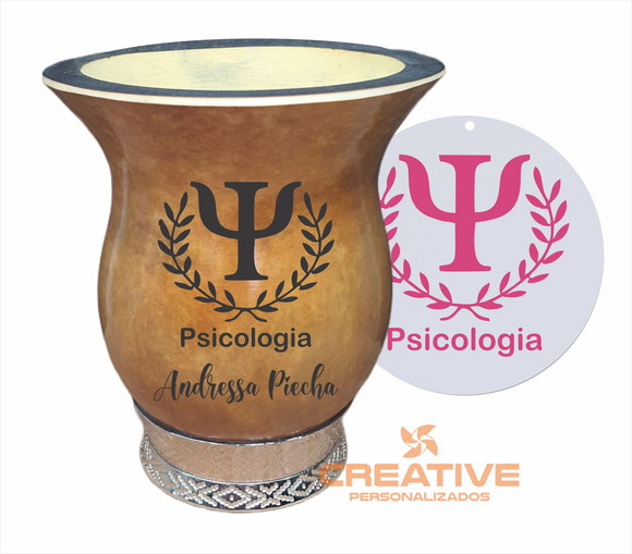 Cuia chimarrão com cevador vira mate - profissões psicologia