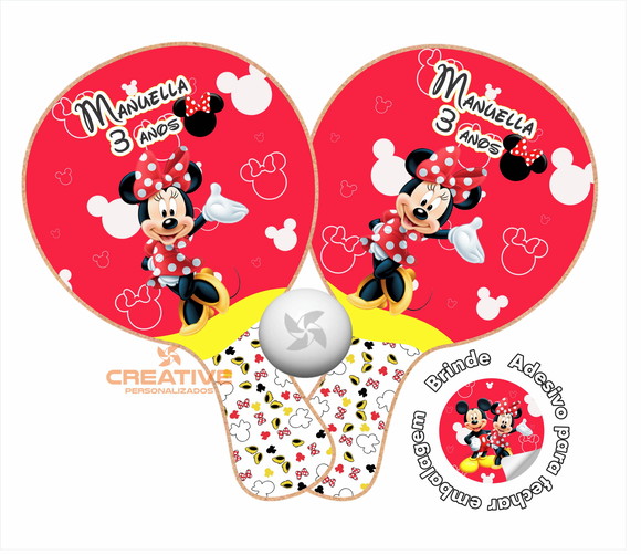 Raquete de Ping Pong - Minnie