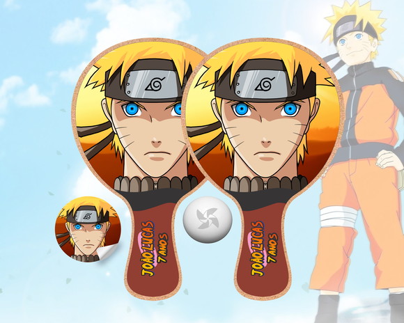 Kit Raquetes Ping Pong Personalizada Naruto