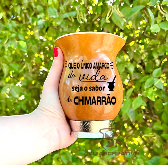 Cuia em porongo com pé prata - que o único amargo da vida...