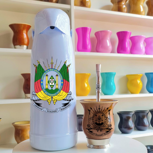Kit chimarrão com térmica 1.8L - Rio Grande do Sul