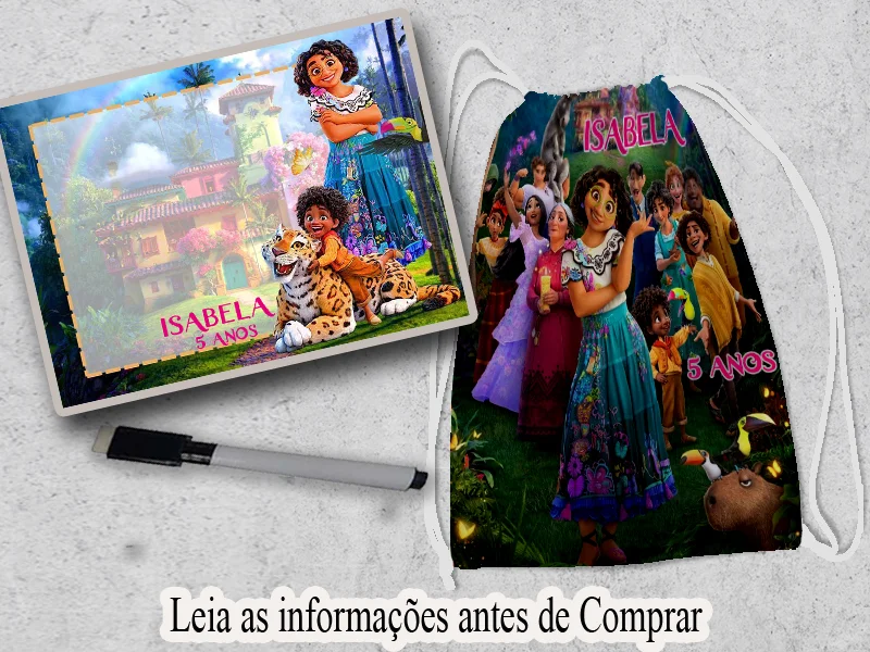 Kit Lembrancinhas Encanto Mochilinha e Lousa Magica