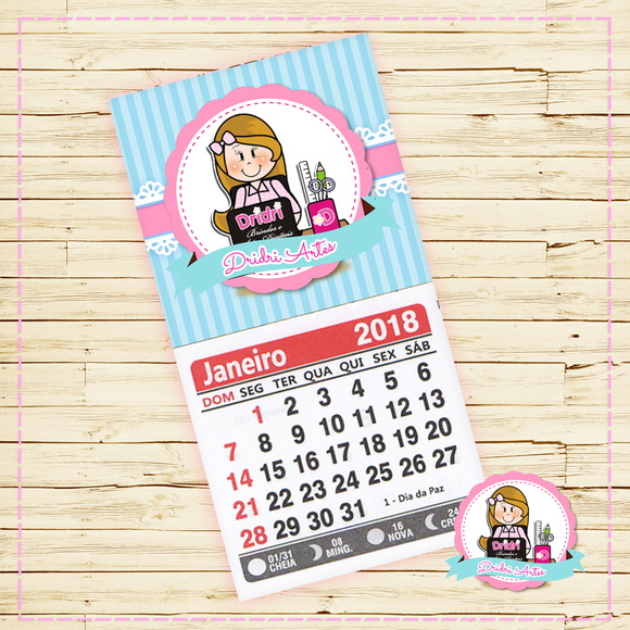 50 Mini Calendários de Geladeira 2026 com Imã