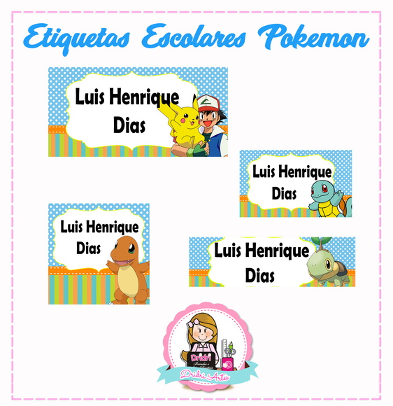 Etiquetas Escolares Pokemon