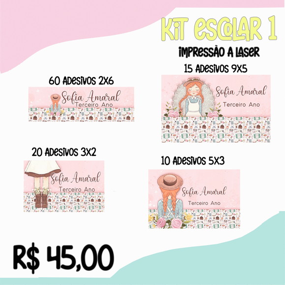 Etiquetas Escolares Unicórnio