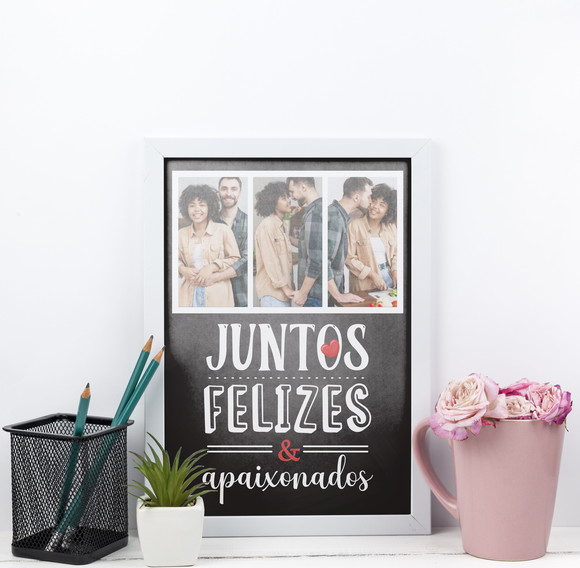 Quadro com Fotos Dia dos Namorados