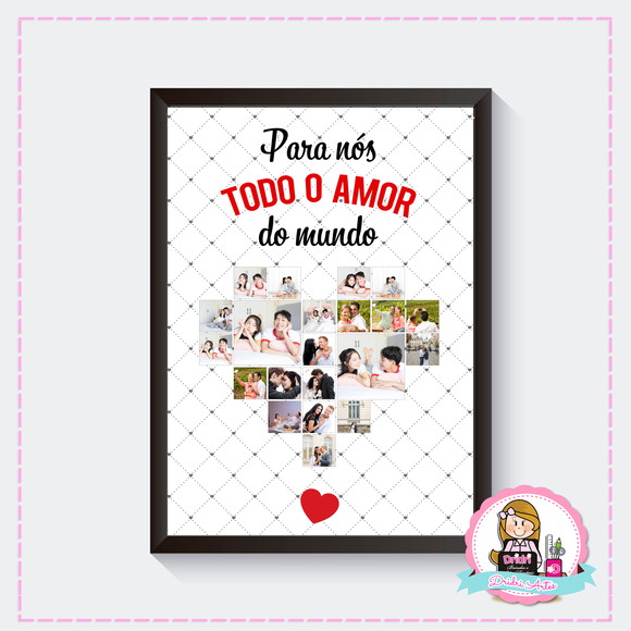 Quadro com Fotos Dia dos Namorados