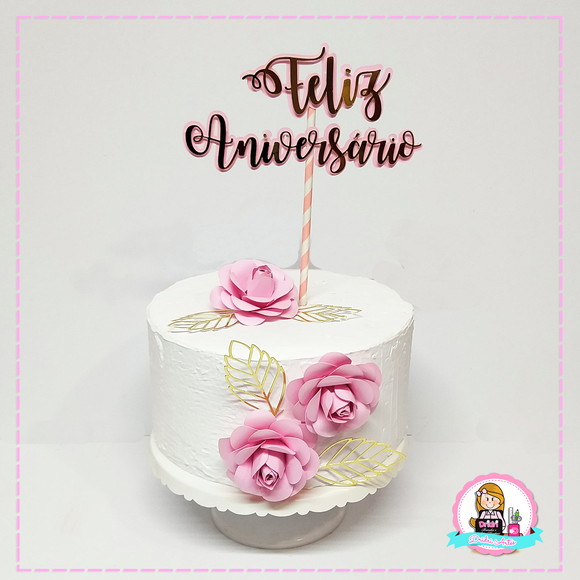 Topo Bolo Feliz Aniversário