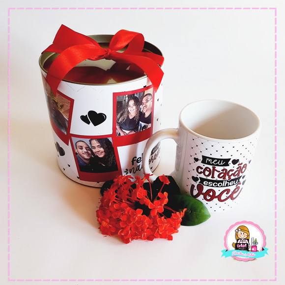 Tubo Lata com Caneca Dia dos Namorados