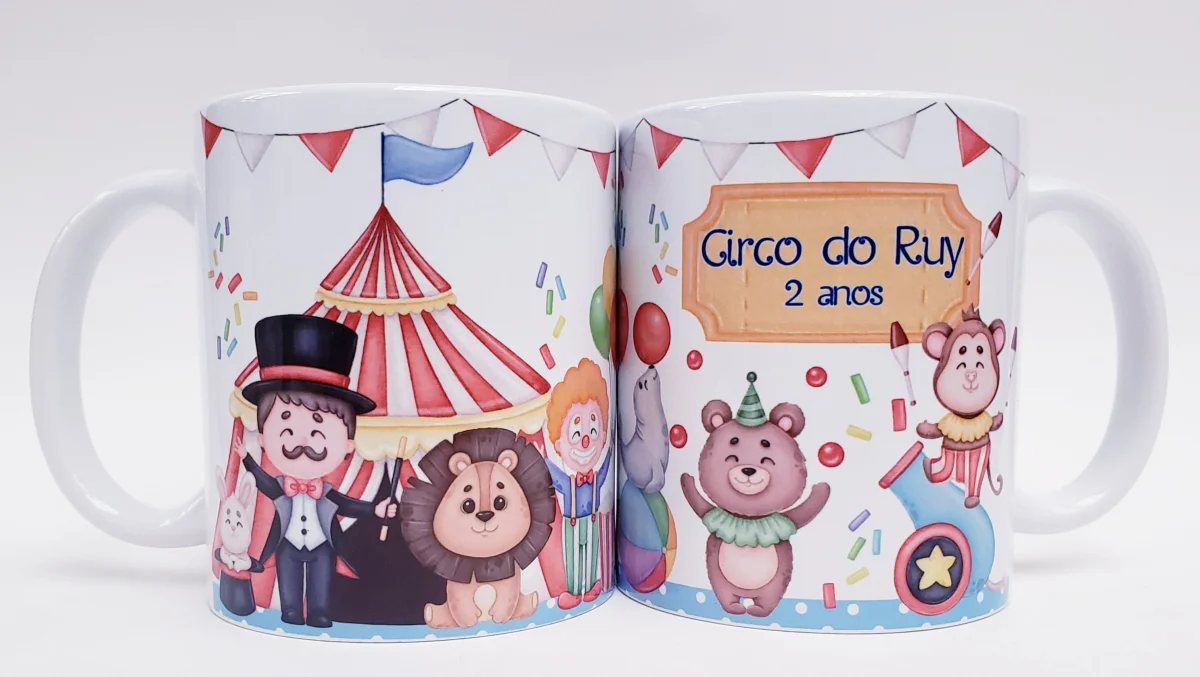 Caneca personalizada aniversario circo - Imagem 1