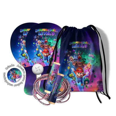 Kit Mochilinha Raquetes e Pula Corda - Super Mario Galaxy
