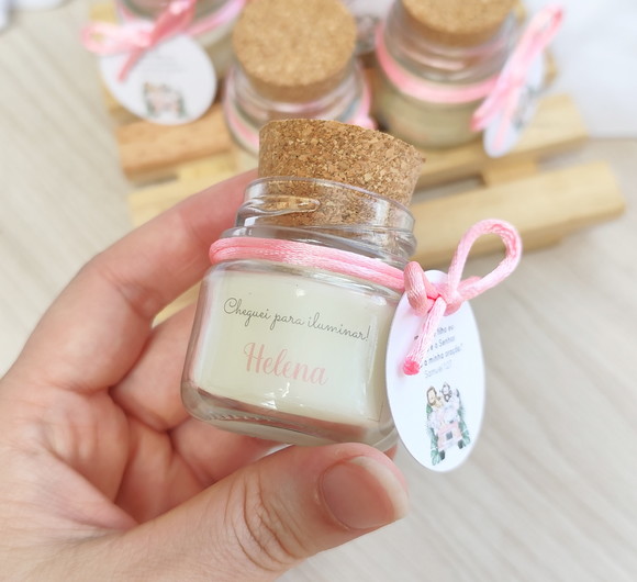 Lembrancinha Mini Vela Perfumada com Rolha