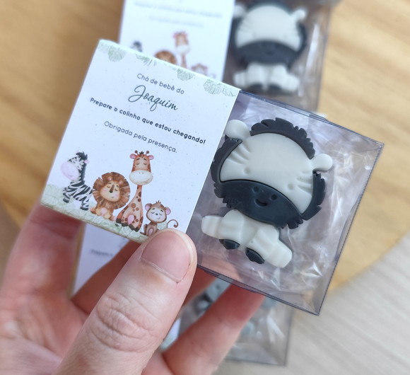 Lembrancinha Sabonete Safari Cute com Tag Personalizada