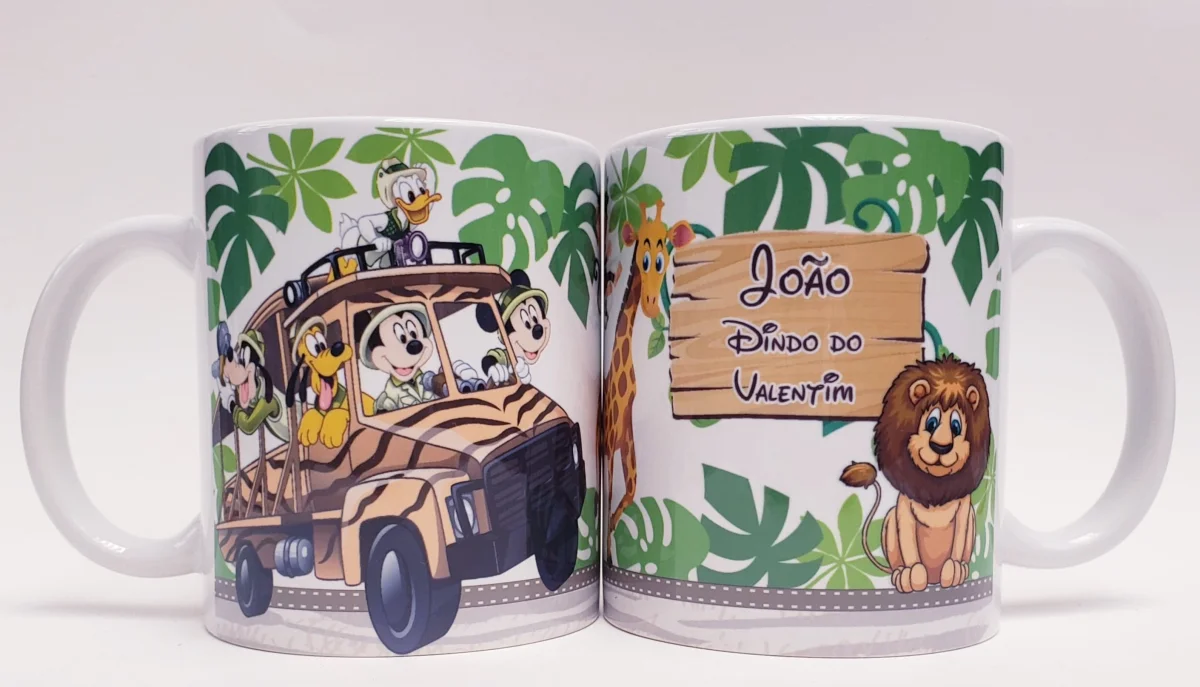 Caneca personalizada aniversario mickey safari - Imagem 1