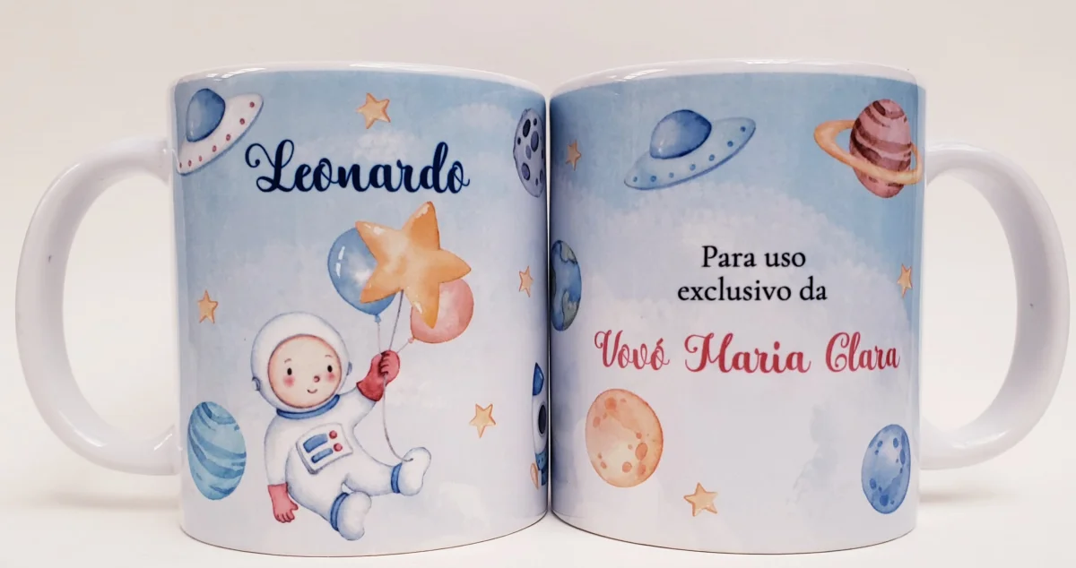 Caneca personalizada aniversario astronauta