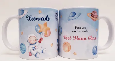 Caneca personalizada aniversario astronauta