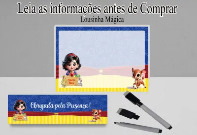 Lousa Magica Perosnalizada para lembrancinhas da Branca de Neve