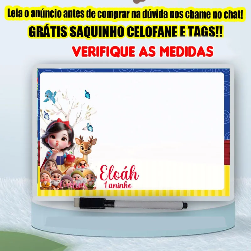 Lousa Magica Perosnalizada para lembrancinhas da Branca de Neve - Imagem 2