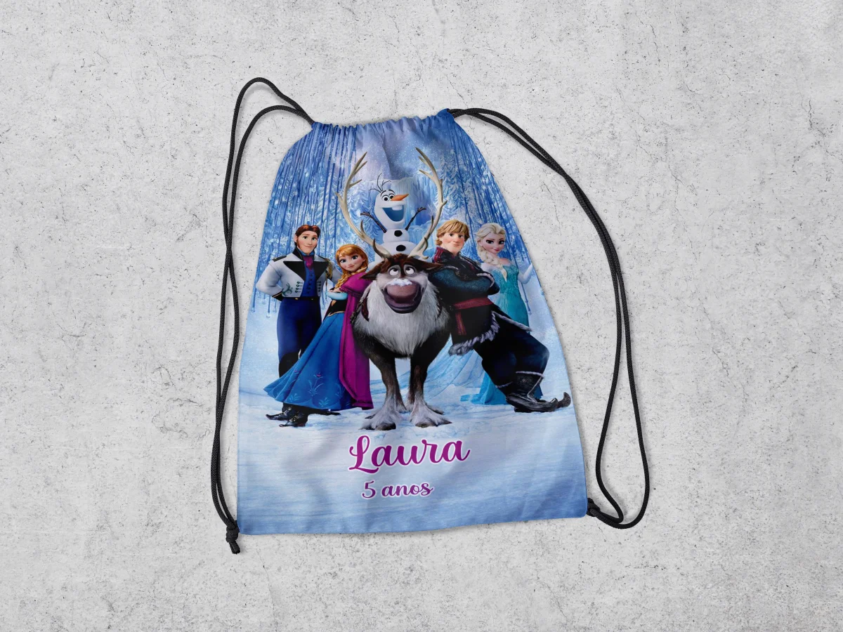 Mochilinha Personalizada para lembrancinhas da Frozen