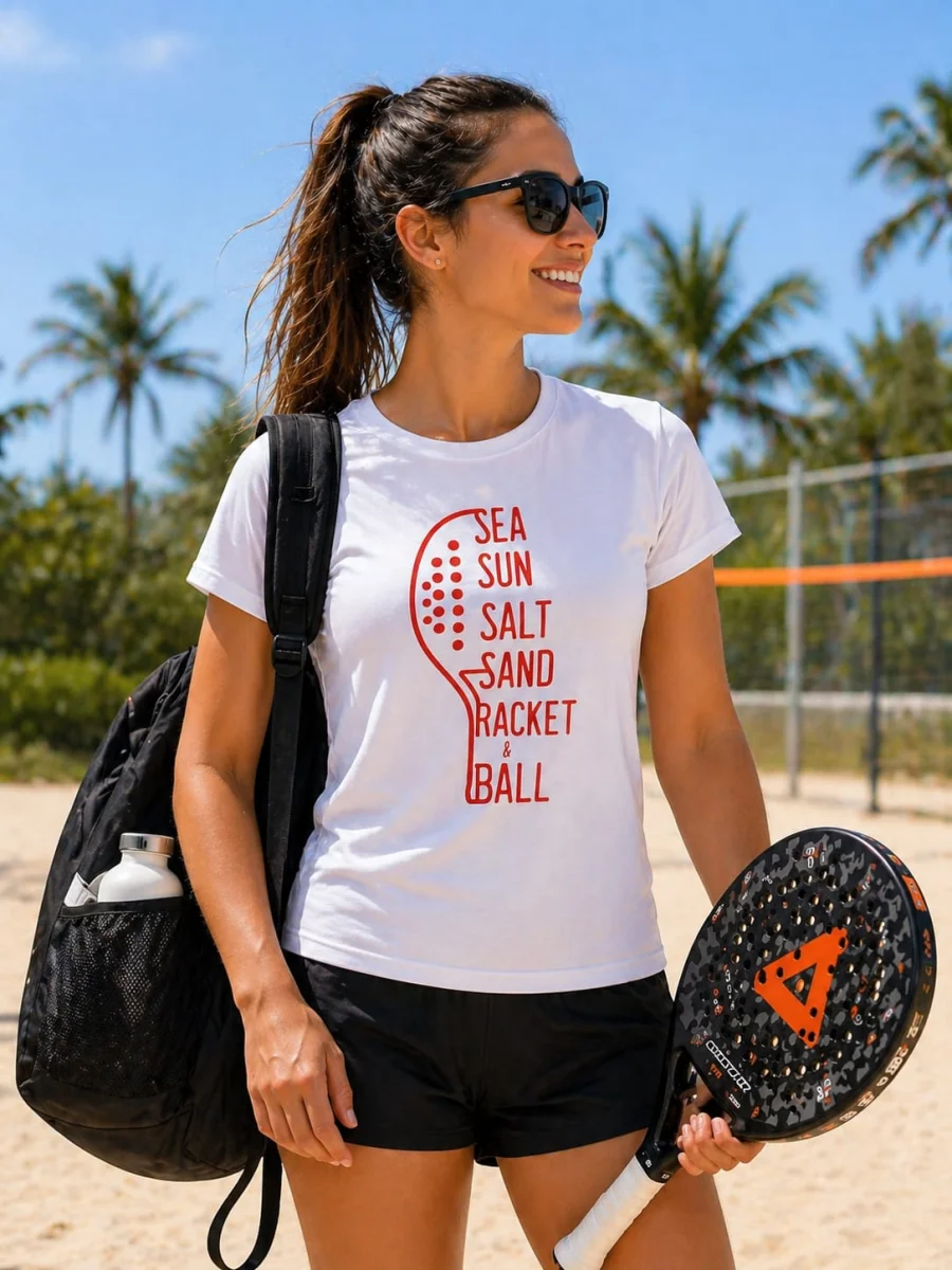 Camiseta Esportiva Branca Personalizada | Oxford 100% Poliéster | Tênis | Beach Tennis | Pickleball