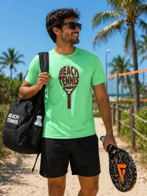 Camiseta Esportiva Verde Personalizada | Oxford 100% Poliéster | Beach Tennis | Pickleball