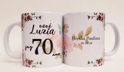 Caneca personalizada aniversario 70 anos