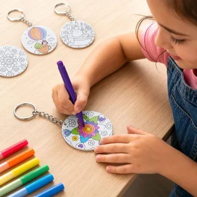 Chaveiro de chaveiros MDF para Colorir | Criança | Chaveiro Infantil | Criatividade