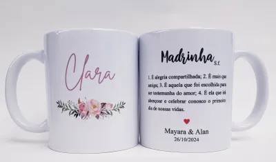 Caneca personalizada casamento padrinhos madrinhas