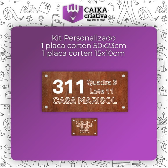 2 Algarismo Personalizado 50cm x 23,5cm + 1 Placa 15x 10cm
