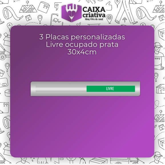 3 Placas Identificação Porta - Livre Ocupado