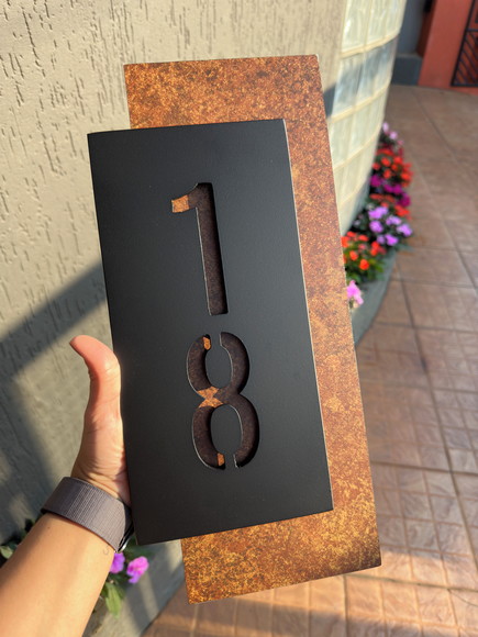 Algarismo Residencial Acm com Acm Corten Personalizado 40x18
