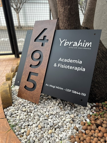 Algarismo Residencial Acm com Acm Corten Personalizado 65x70