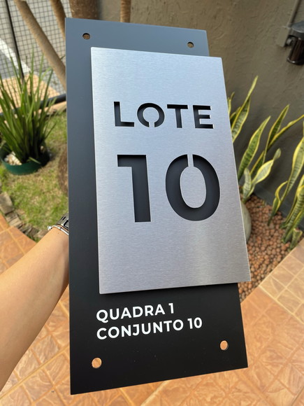 Algarismo Residencial Acm com Inox - 2 Dígitos 25x50