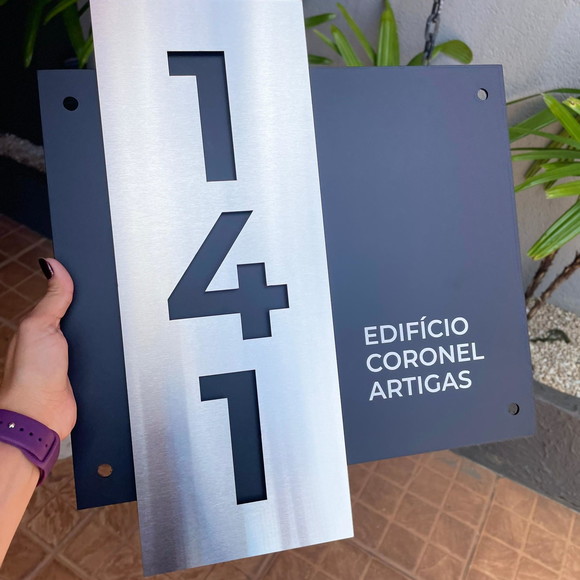 Algarismo Residencial Acm com Inox - 3 Dígitos 33x30 - Imagem 4