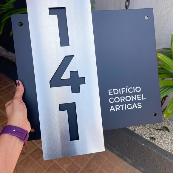 Algarismo Residencial Acm com Inox - 3 Dígitos 33x30 - Imagem 3