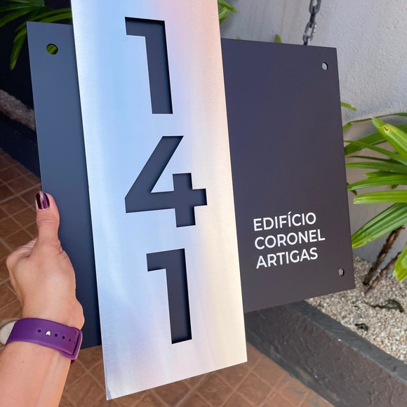 Algarismo Residencial Acm com Inox - 3 Dígitos 33x30 - Imagem 5