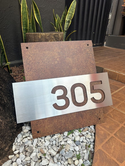 Algarismo Residencial Acm com Inox - Personalizado 55x40