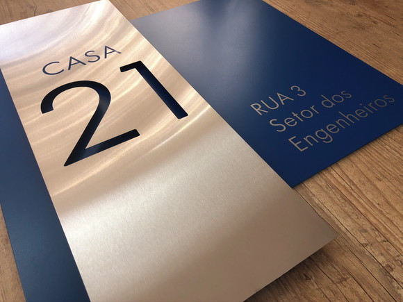 Algarismo Residencial Acm com Inox - Personalizado 60x55